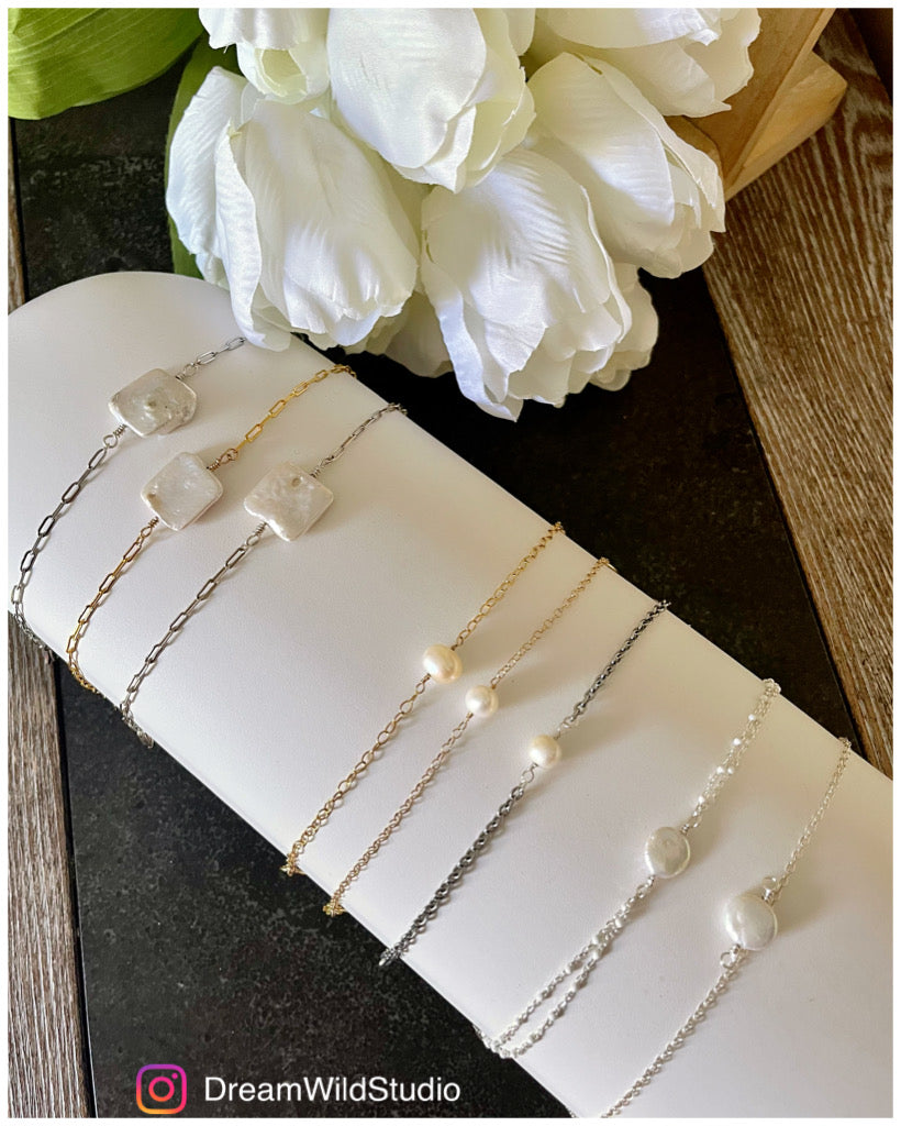 Pearl square bracelet
