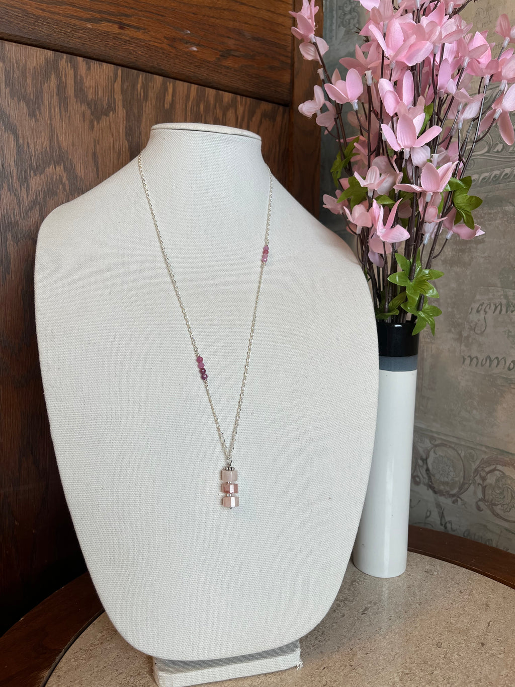 Morganite triple earrings