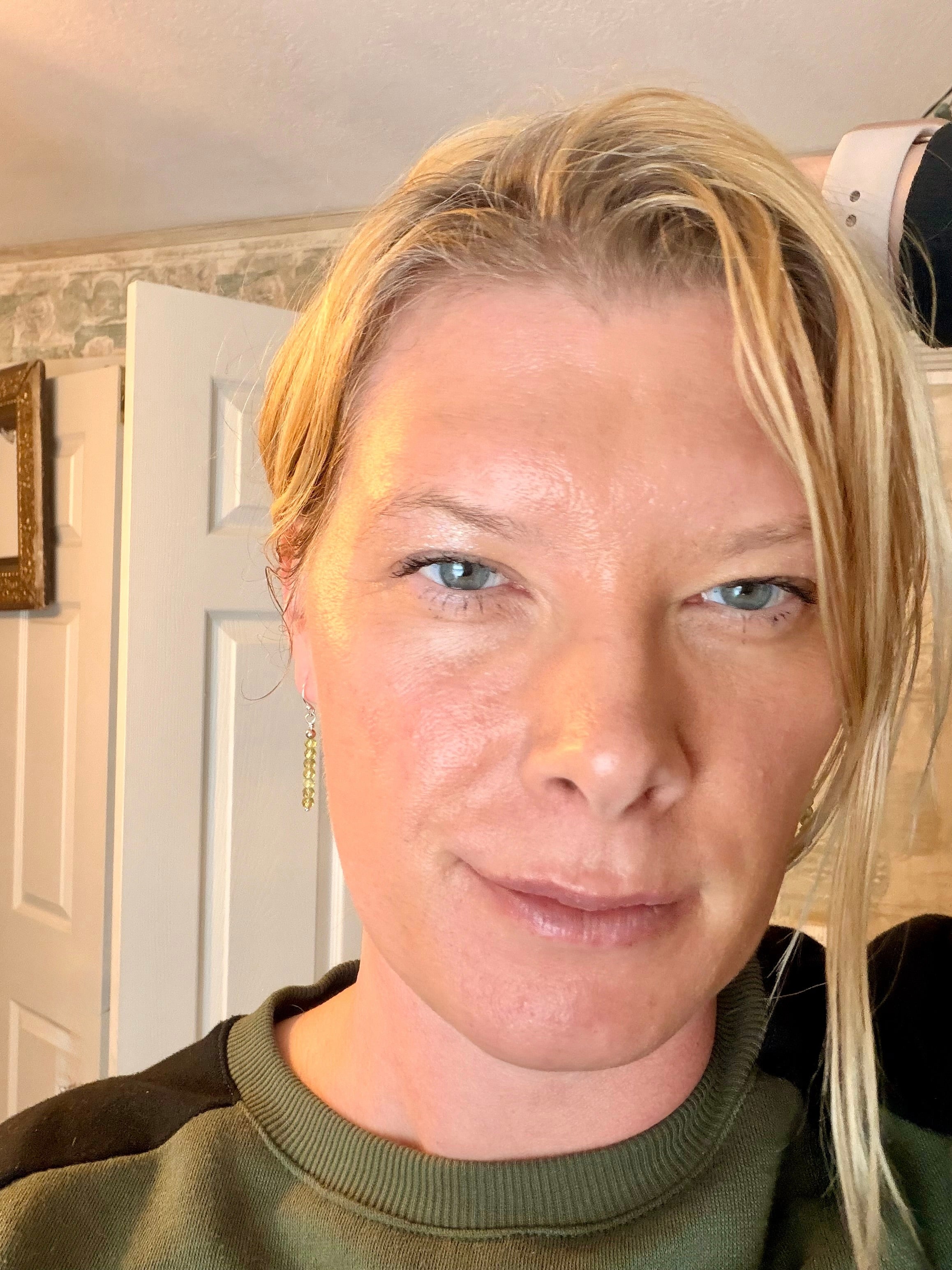 Peridot birthstone dangle earrings