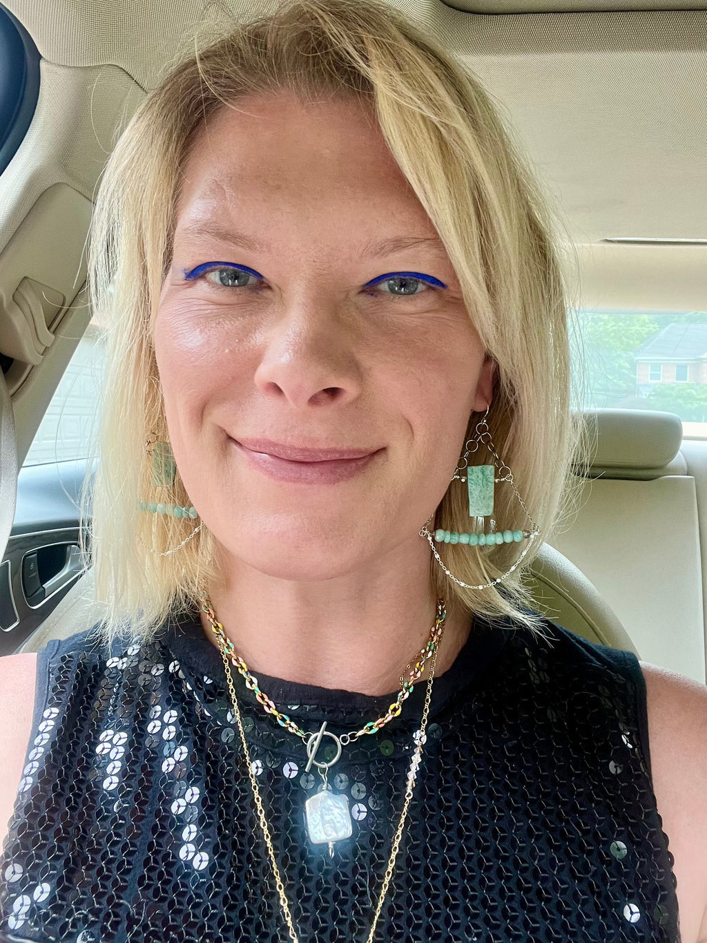 Amazonite chandelier earrings