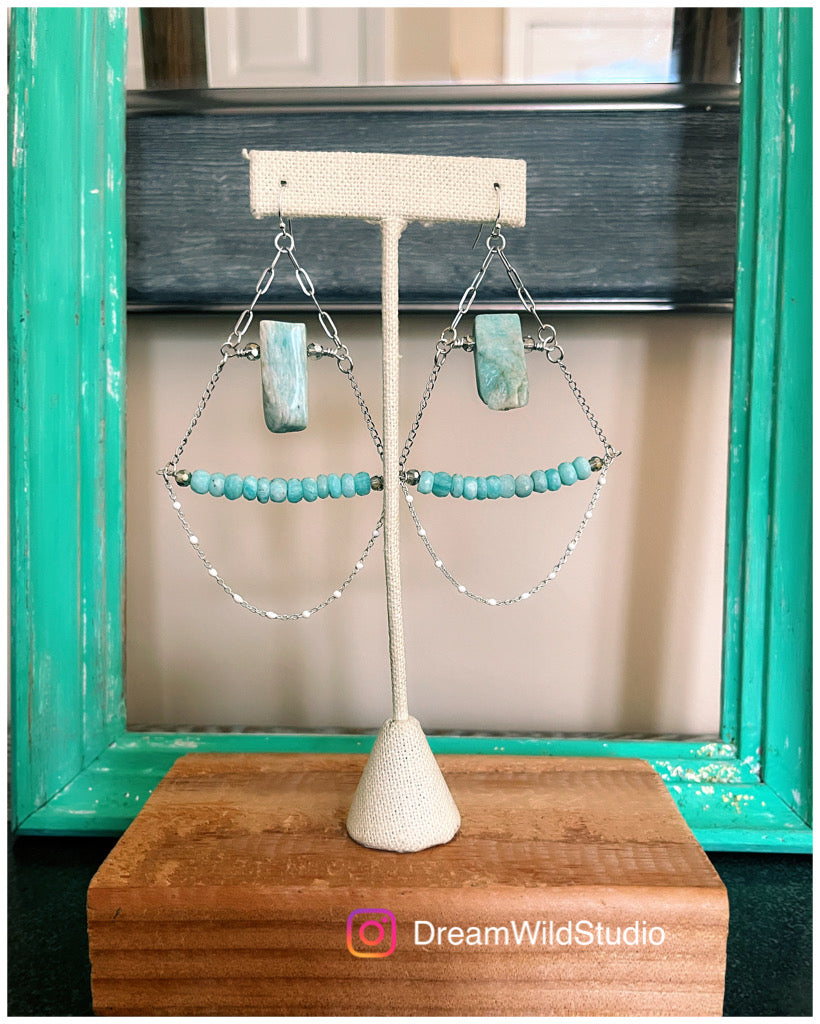 Amazonite chandelier earrings