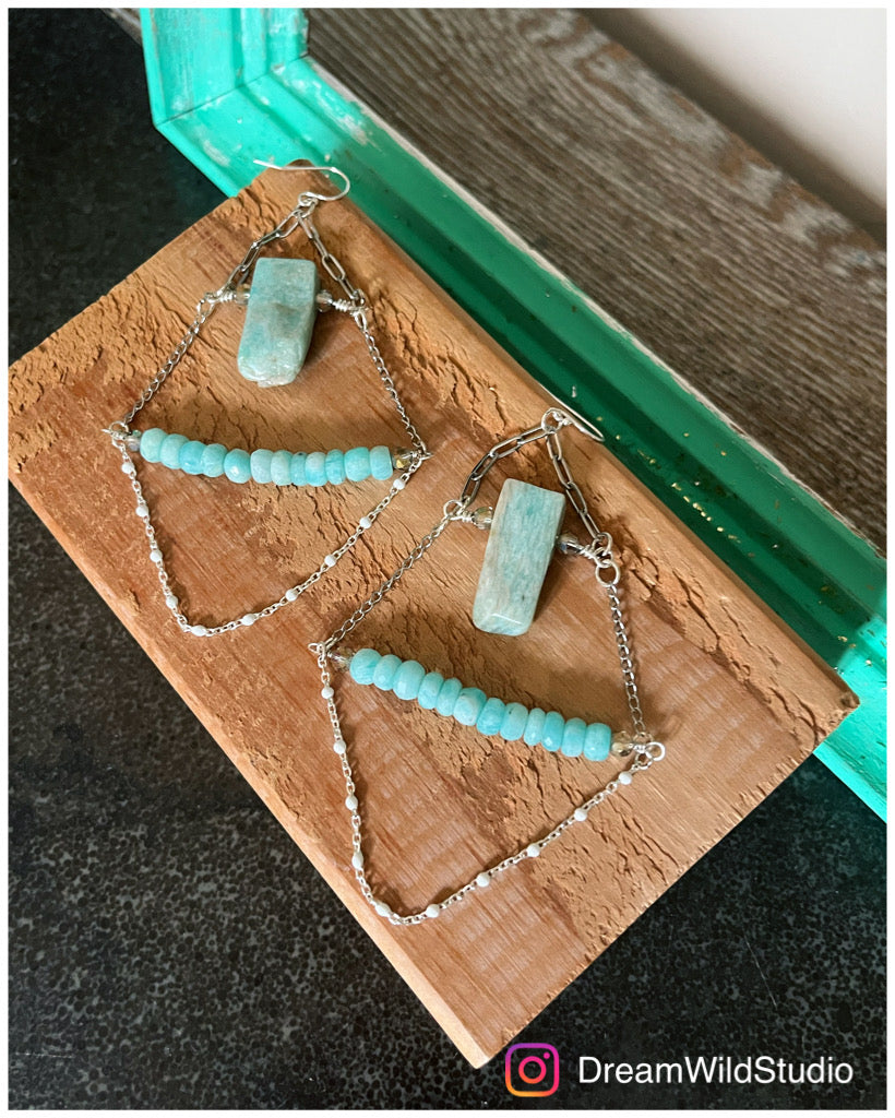 Amazonite chandelier earrings