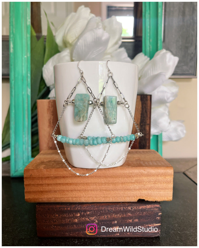 Amazonite chandelier earrings