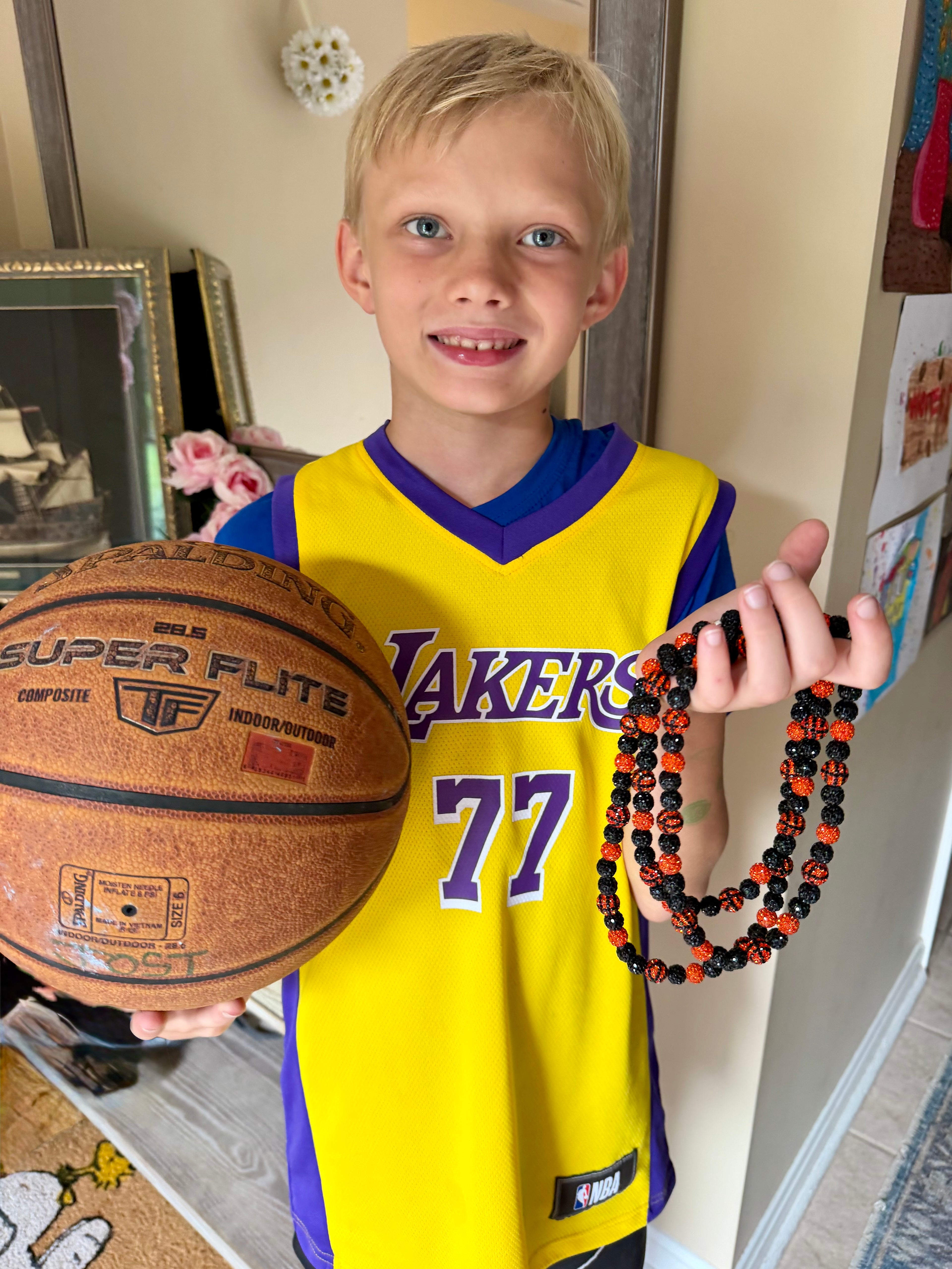 Basketball Sports Bling stretch necklace
