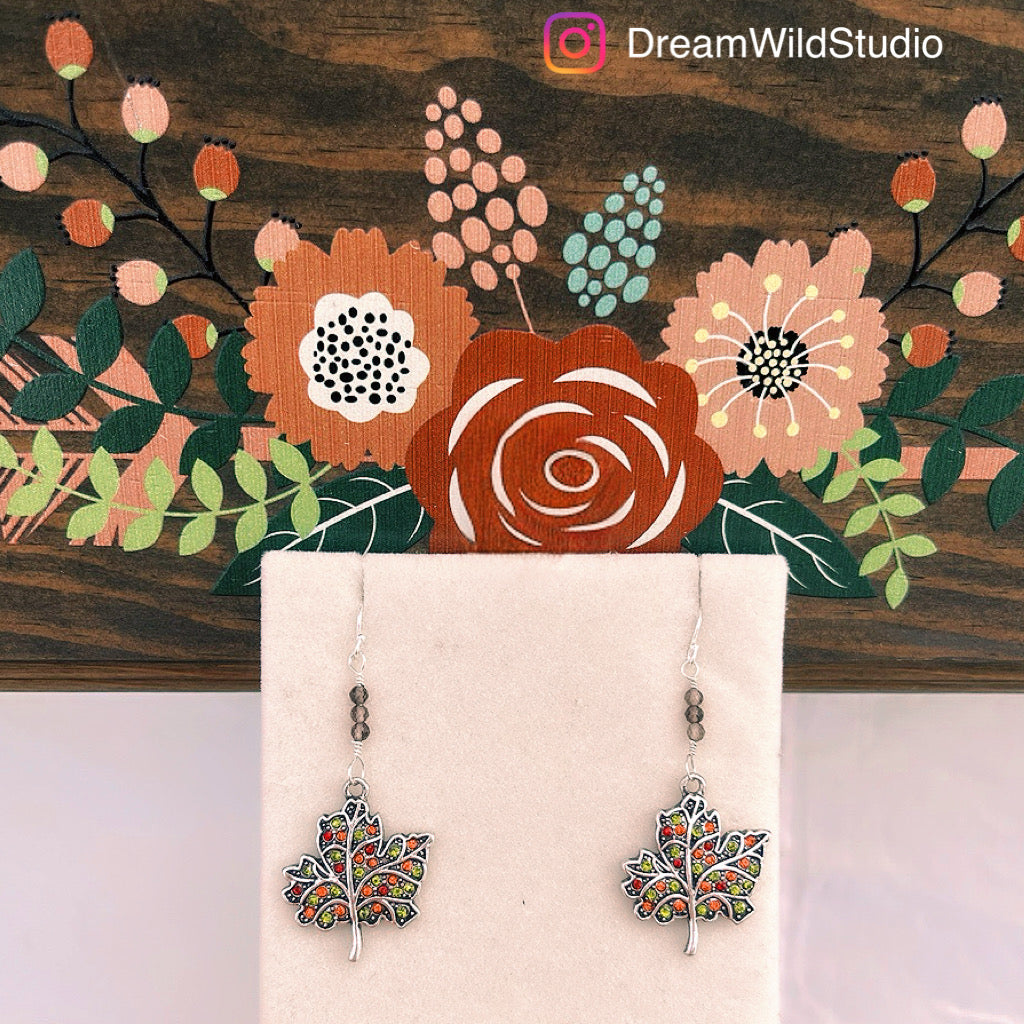 Autumn leaf earrings