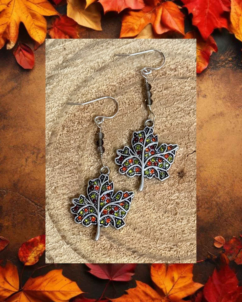 Autumn leaf earrings