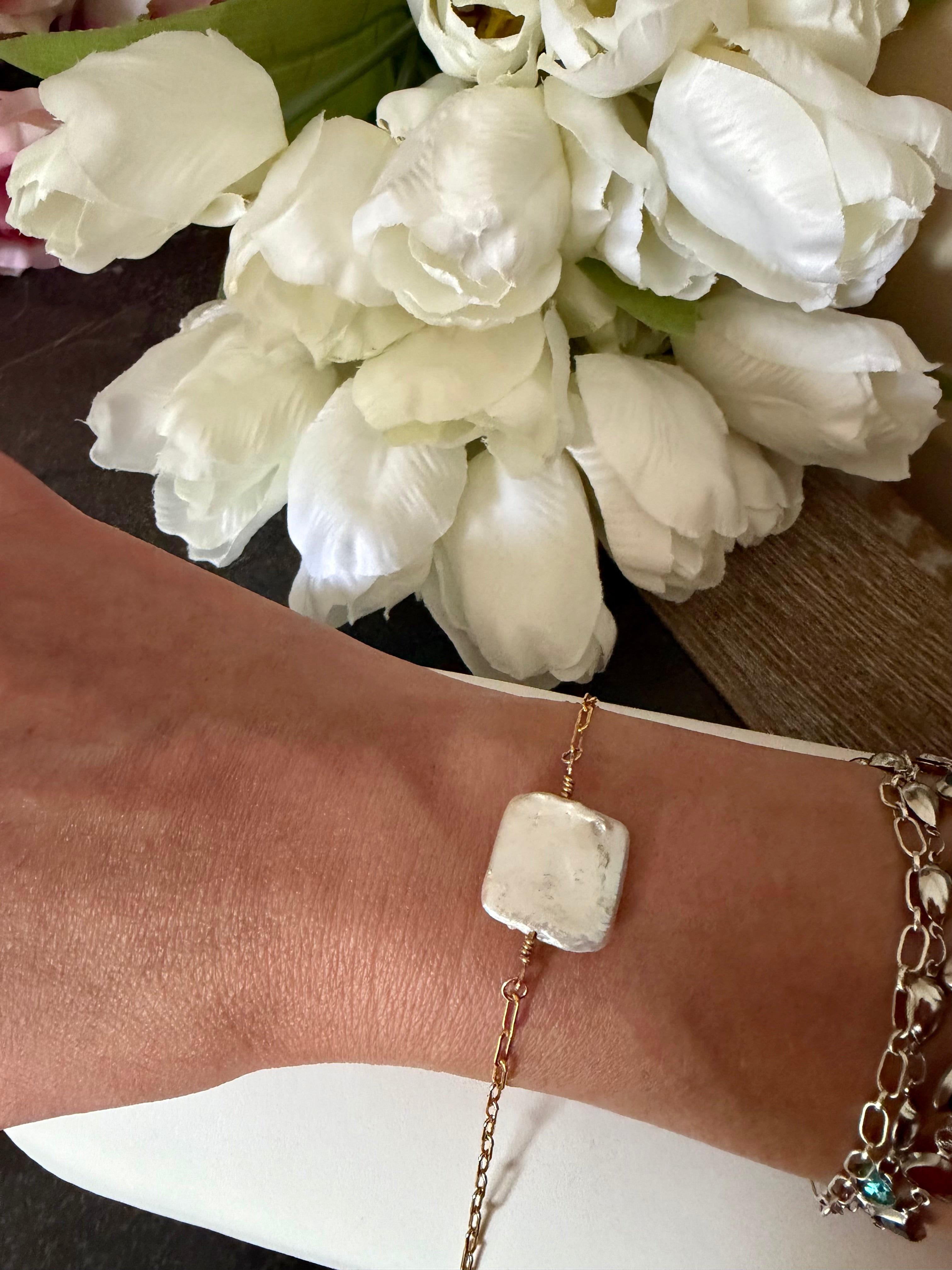 Pearl square bracelet