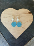 Beach Glass + Pearl earrings