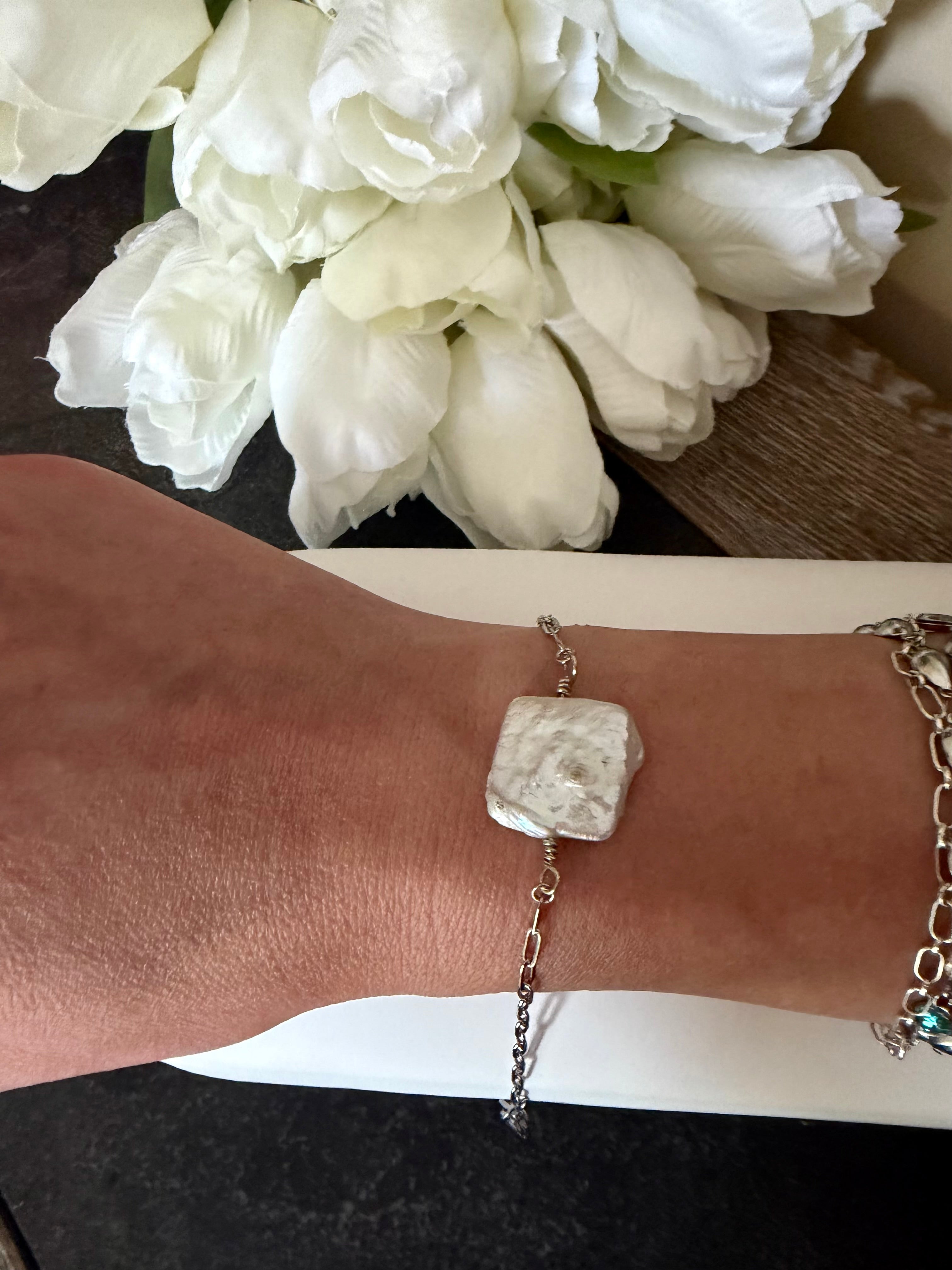 Pearl square bracelet
