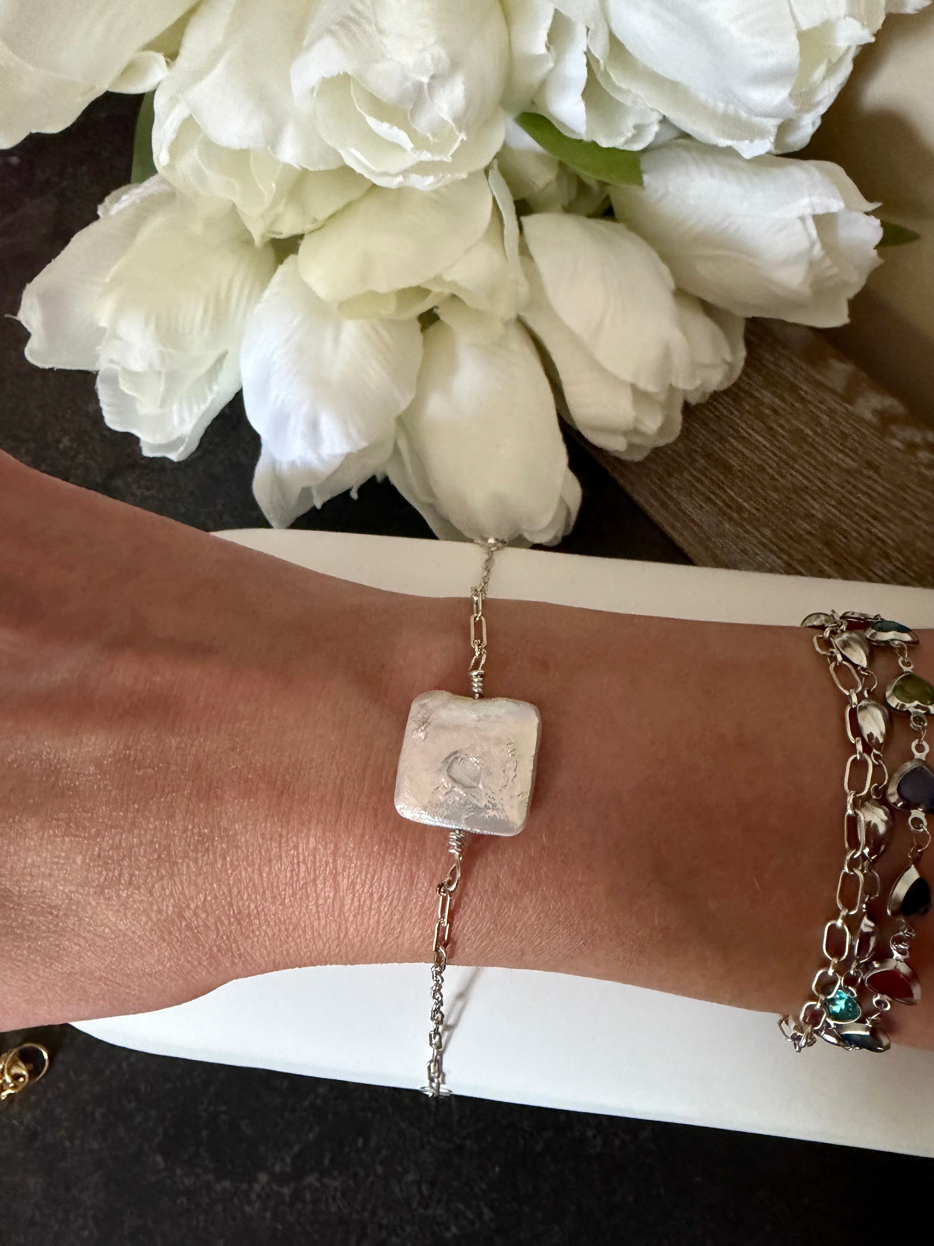 Pearl square bracelet