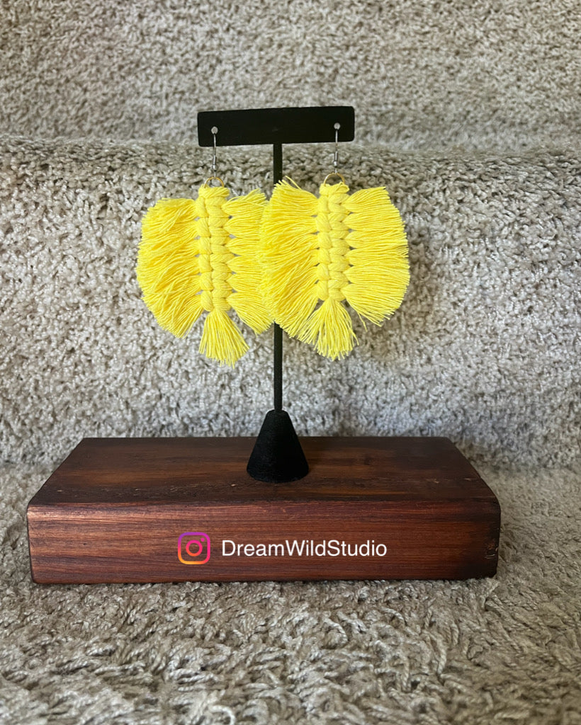 Black & Yellow, Macrame earrings